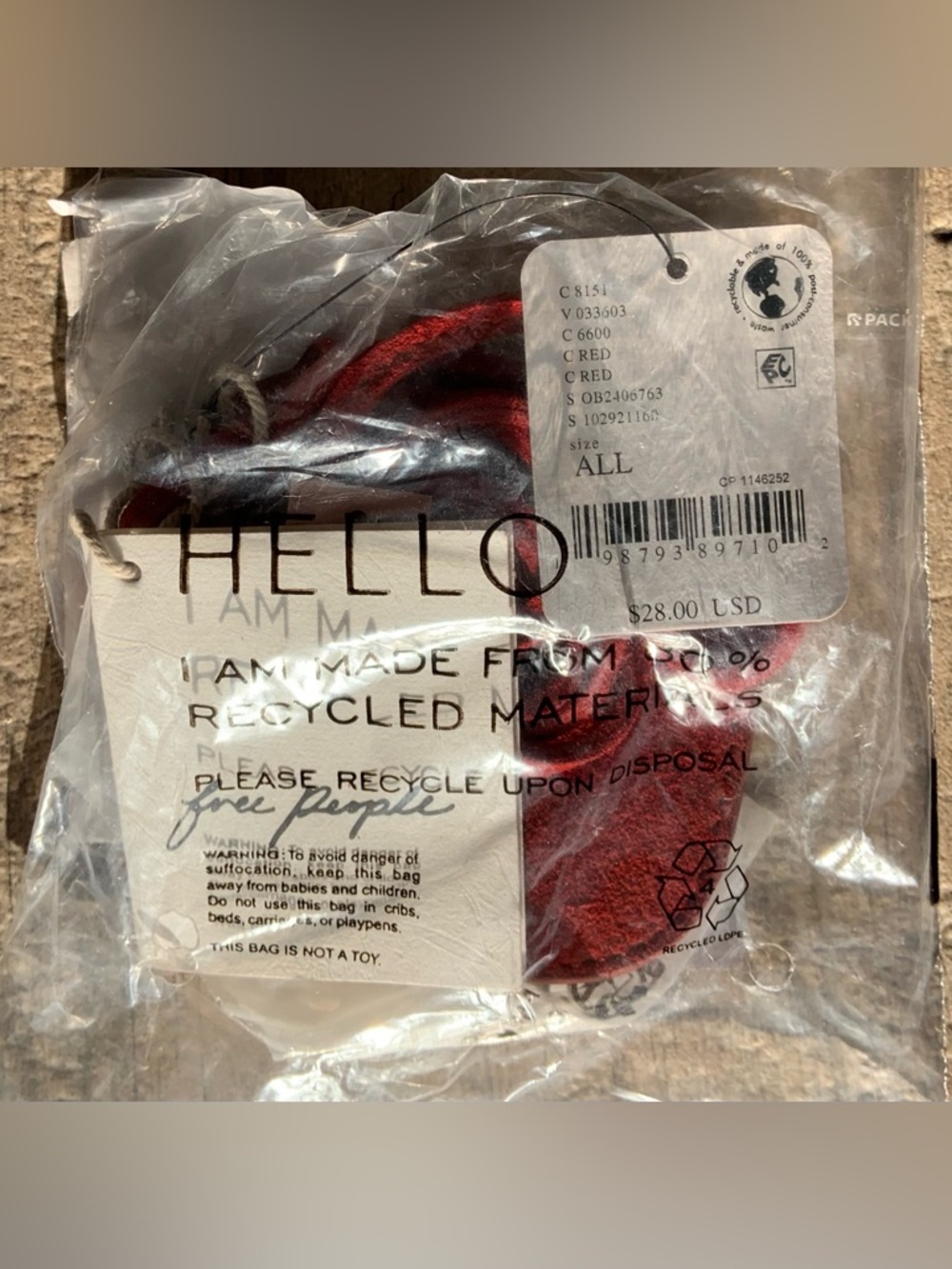 We The Free / Free People ~ Heart Lanyard Bag Charm ♥️ Red ♥️  * NWT - Picture 3 of 8